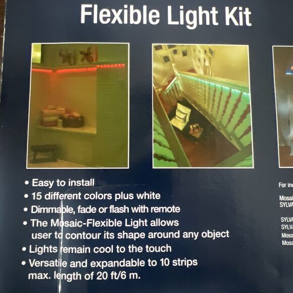 NEW Sylvania 12 ft. LED Flexible Multi Color Light Kit Wireless Remote Control - Picture 7 of 12